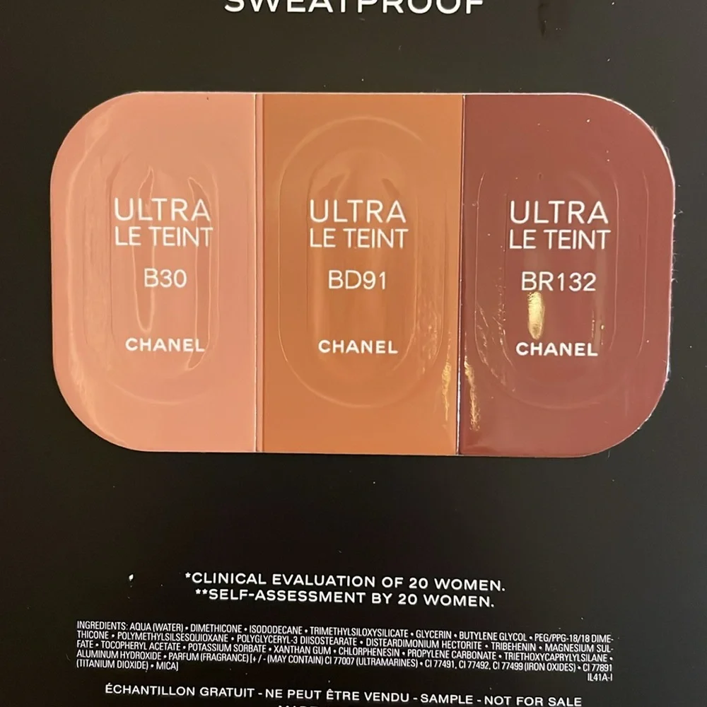 Chanel Ultra le Teint 24 hour wear, sweat proof makeup foundation